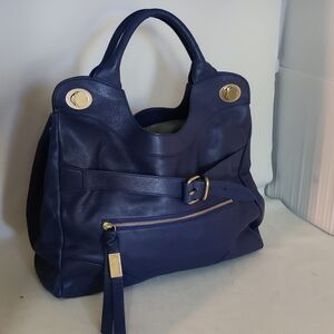 Foley + Corinna Large BLUE leather shoulder bag GORGEOUS in GREAT Condition